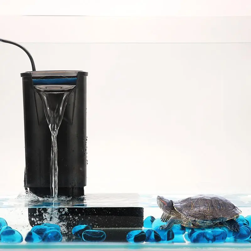 Turtle Tank Filter Ultra-low Water Level Filtration Pump Turtle Water Purifier Built-in Filter Bucket