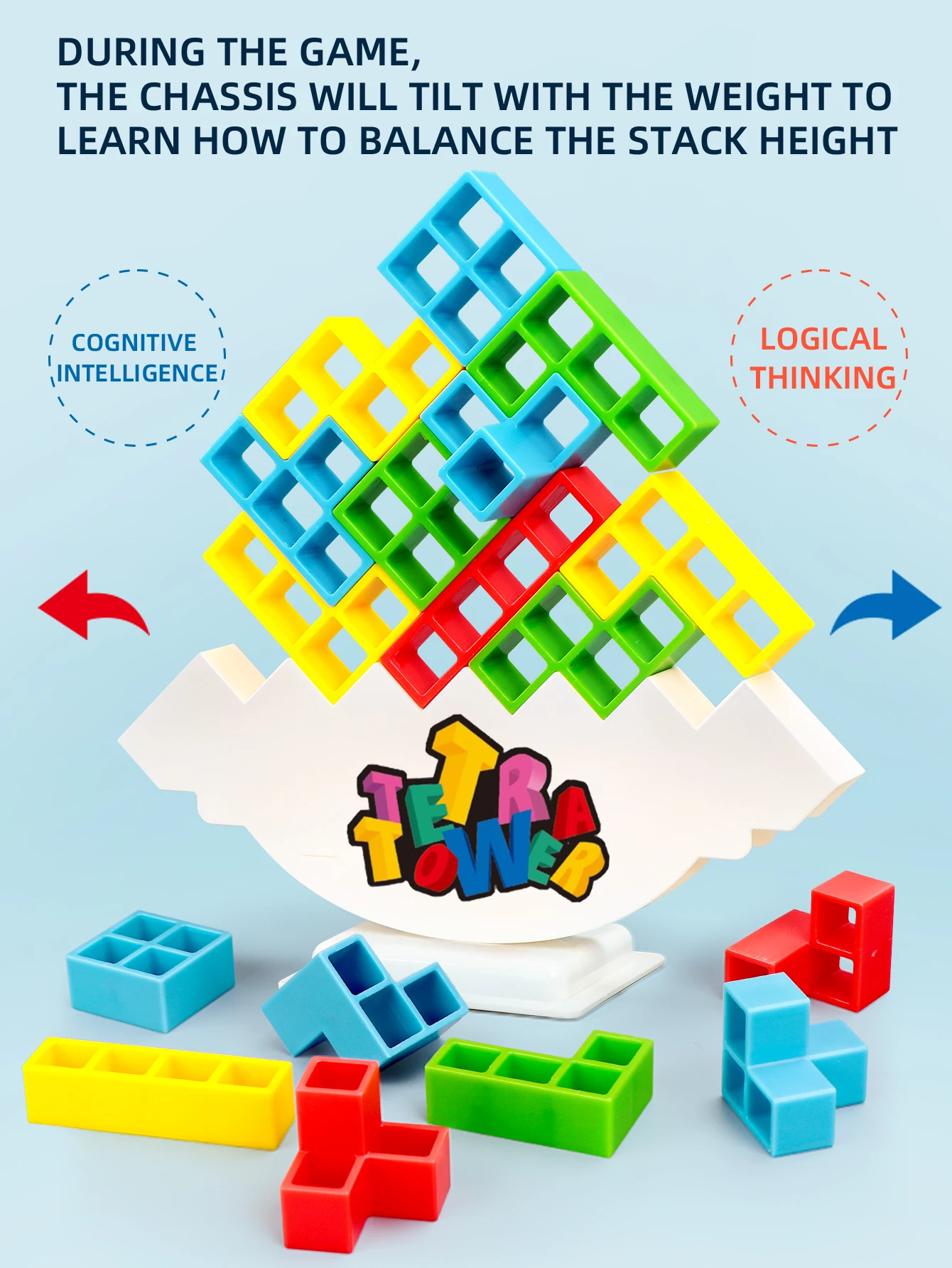 لعبة الطاولة المتوازنة للأطفال، موسيقى مكعبات البناء الروسية، ألعاب تفاعلية لشخصين، لعبة الطاولة