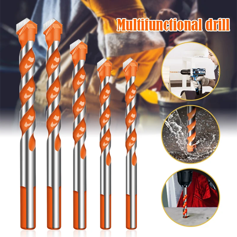 

6/8/10/12mm Alloy Drill Bit Drilling Twist Drill Screw Drill Woodworking Tools For Glass Metal Tile Concrete Electric Drilling