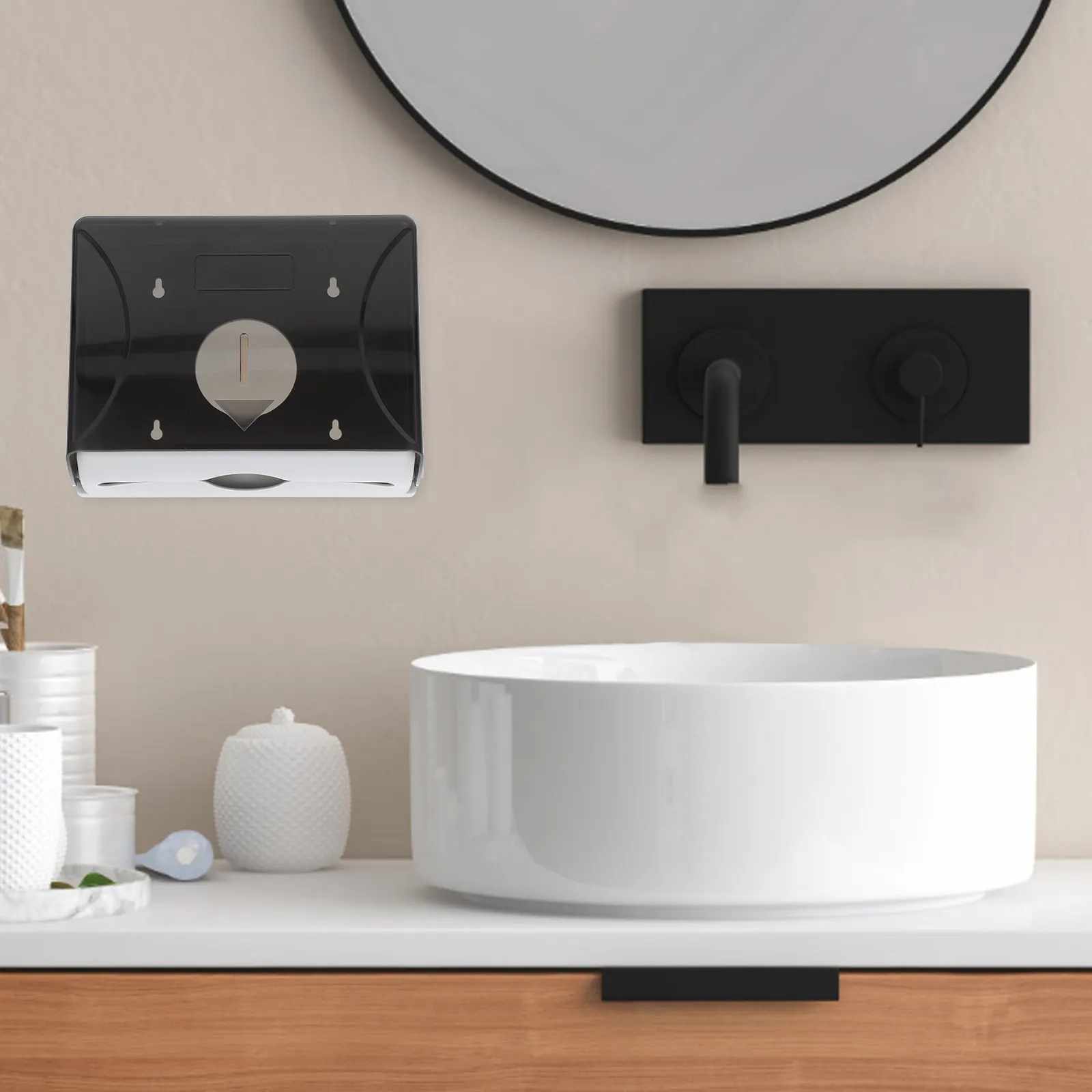 Wall Mounted Paper Towel Dispenser Large Capacity Napkin Dispenser for Bathroom Kitchen Commercial Use Multiple Colors Available
