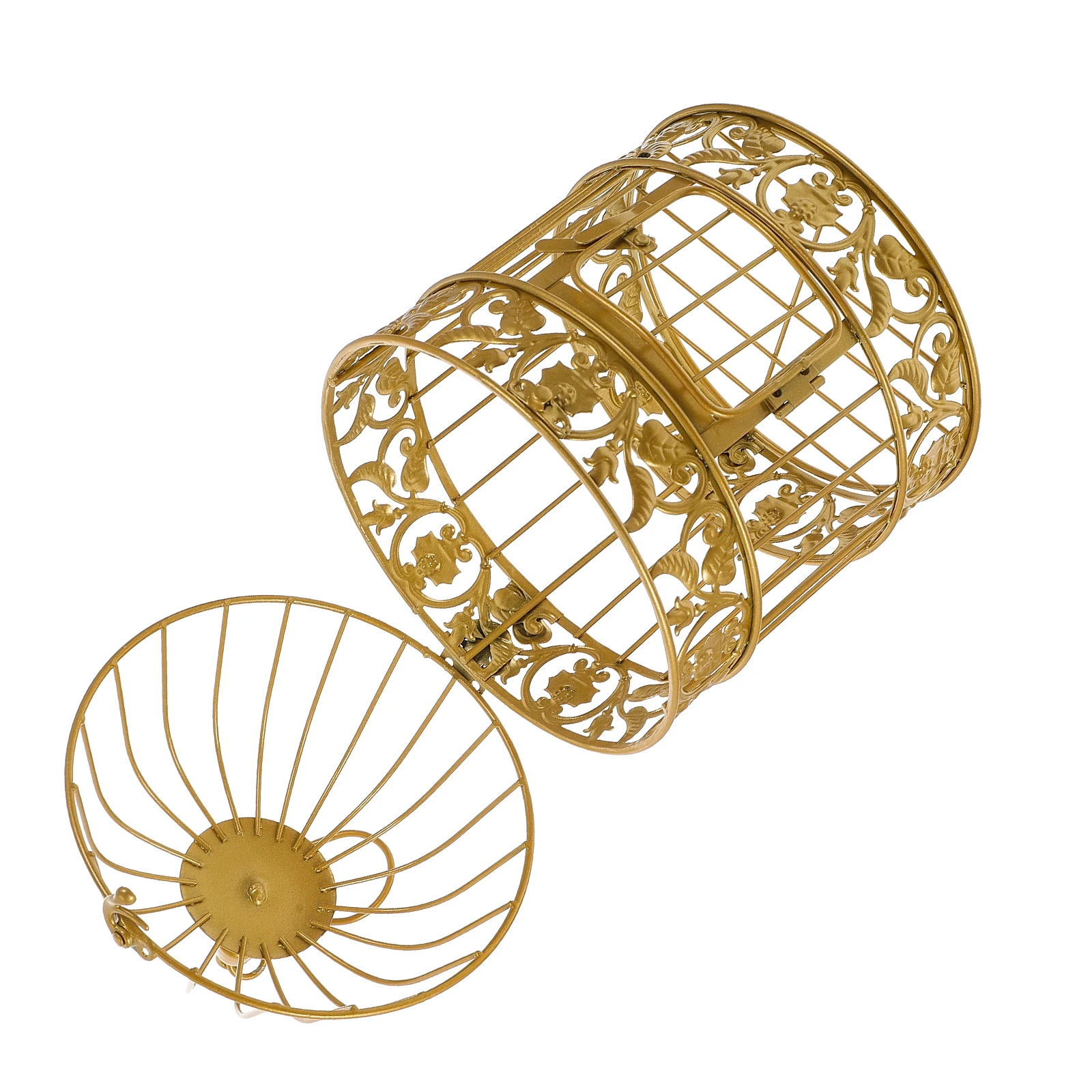 

Golden Decorative Bird Cage Photo Prop Home Adornment Cages for DIY Gifts Party Fashion Unique Office L nament Flower