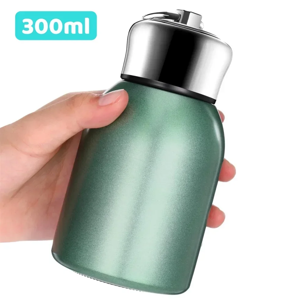 كوب جيب محمول 350 مل قارورة حرارية صغيرة من الفولاذ المقاوم للصدأ جدار مزدوج معزول للتخييم زجاجة مياه للمشي لمسافات طويلة والسفر