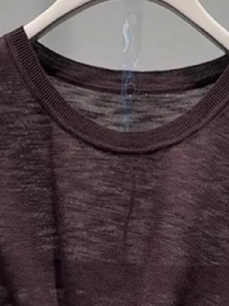 Retro ademend gebreid vest Kleur rond Ne Svel Top Faionable Summer Faion Koreaanse Sle Straight Cut