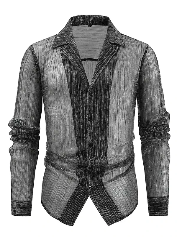Men'S Long Sleeve Mesh Sexy Shirt Comfortable Casual Transparent Button Down Shirt Club Party Luxury Comfort Brand Male Shirts