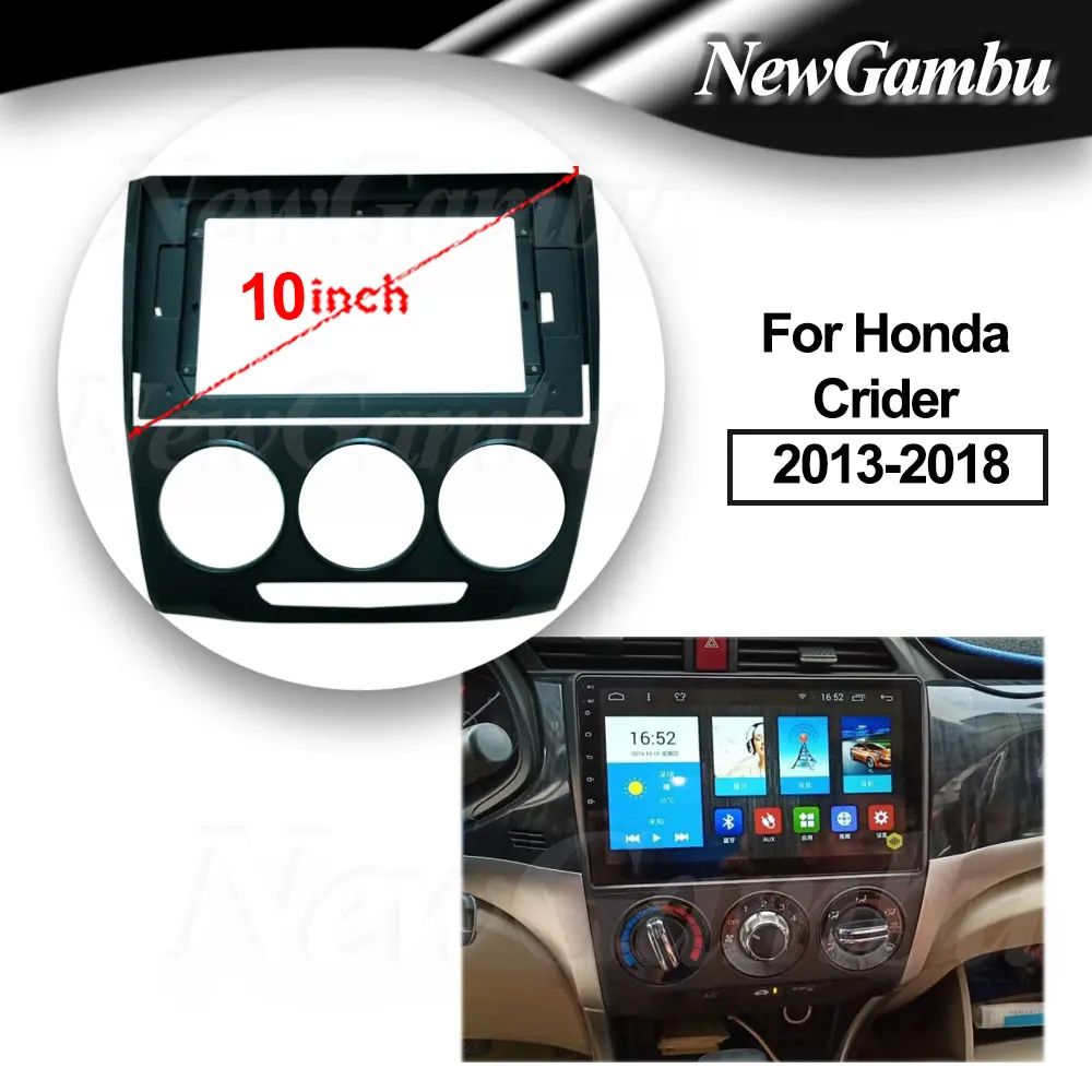 10 inch For Honda Crider 2013-2018 Frame Audio Adaptor Dash Trim Kits Facia Panel  Radio Player screen 2 Din