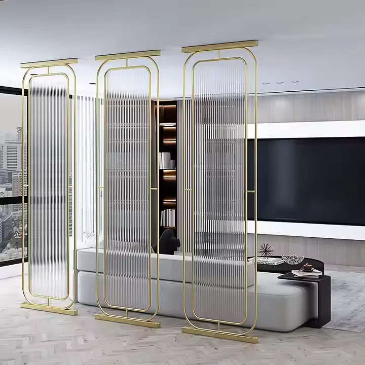 Light Luxury Simple Carved Lattice Hollow CNC Partition Screen Stainless Steel SUS304  for Screens Room Dividers