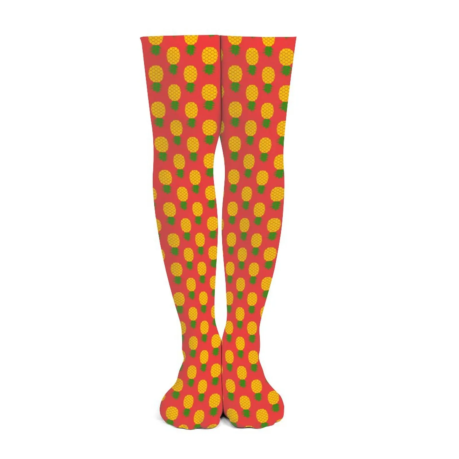 

Women Cosplay Upside-down Pineapple Print Over Knee Thigh Socks Knee-High Stocking
