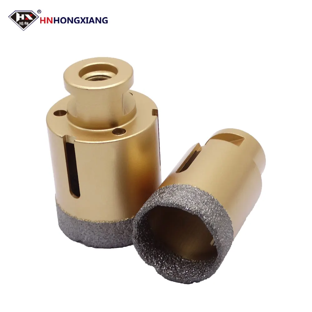 M14 Thread Diamond Dry Vacuum Brazed Drilling Core Bits Set porcelain tiles crowns Drill Granite Marble Hole Saw Tools