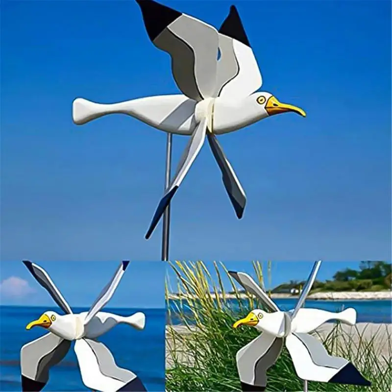 Seagulle Windmill Whirligig Asuka Series Windmill Decoration Seagul Garden Decoration Pneumatic Top Flying Bird Series Windmill