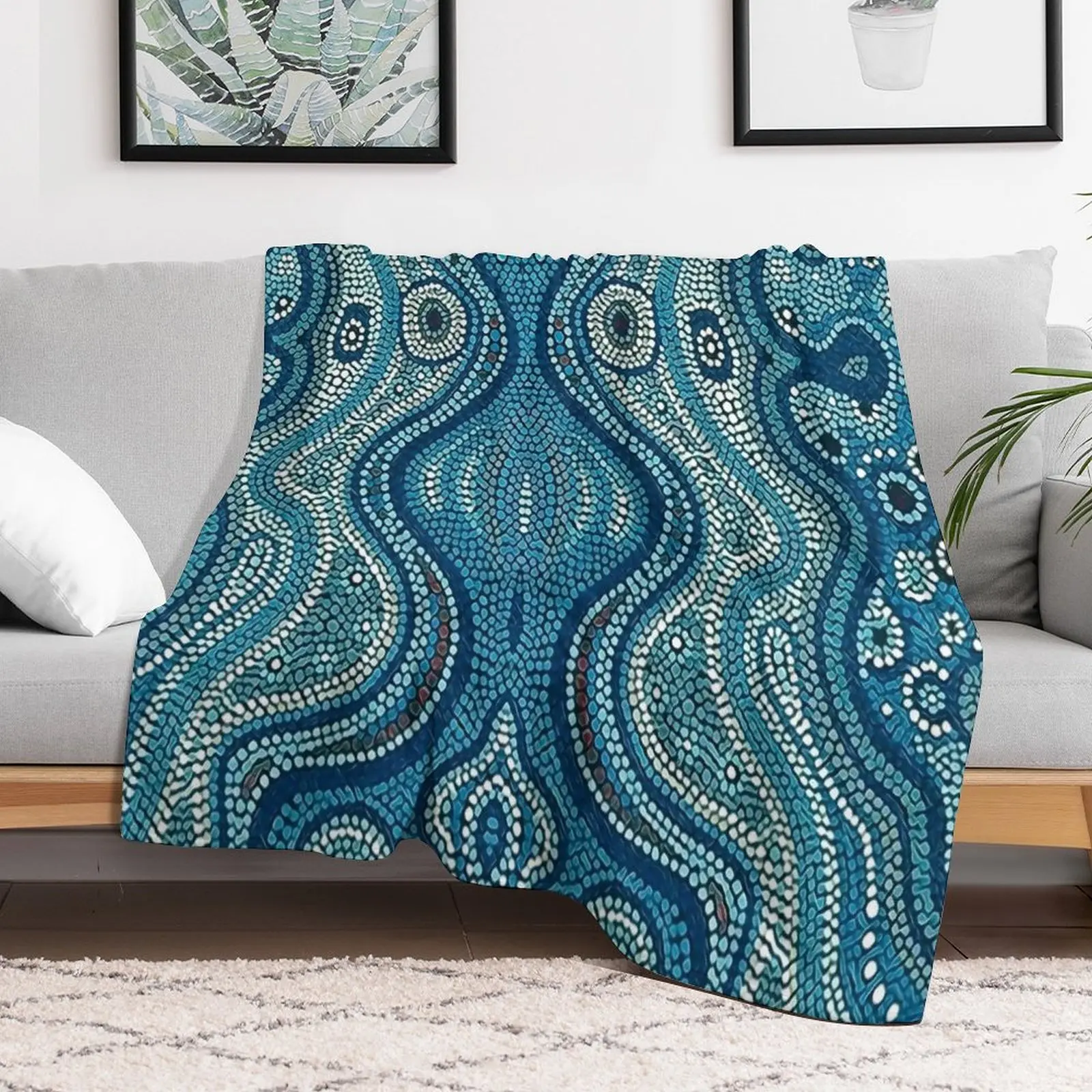 

Australian Aboriginal Art Throw Blanket Personalized Gift Shaggy Blankets