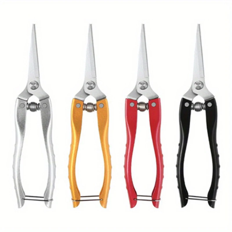 1PC stainless steel fruit picking and pruning shears, garden and horticultural shears with serrated zinc alloy handle, fruit tre