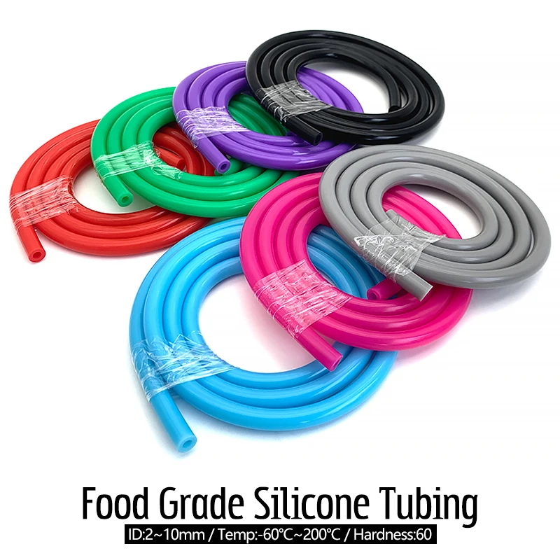 3Meter Silicone Tube ID 2mm 3mm 4 5 6 8 10 12mm Food Grade Transparent Silicone Drink Tubing Colorful Rubber Hose Water Pipe