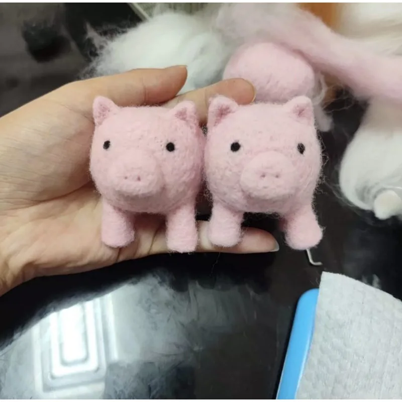 Cute Animal Wool Felt Pendant Plush Toy Sheep Capybara Keychain Pendant Cute Panda Deer Elephant Bag Pendant Puppy Pig Hanging