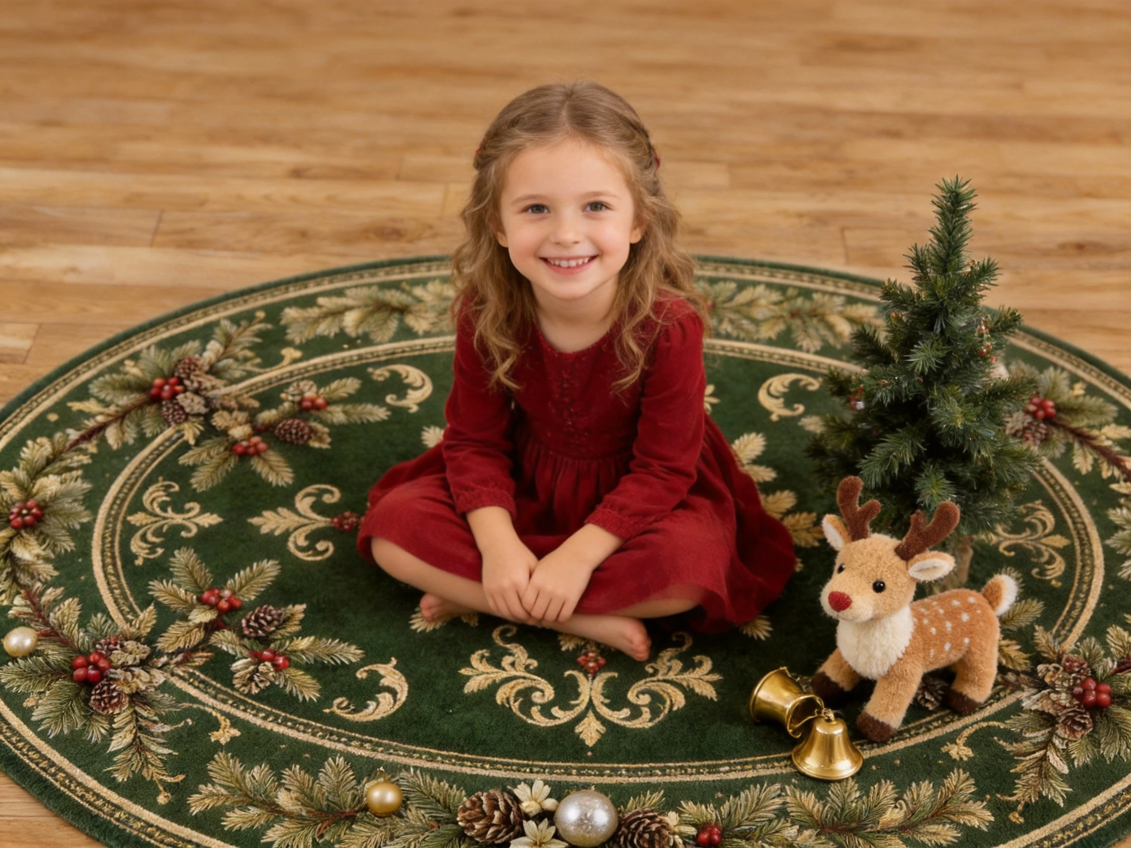 Christmas Snowflake Printed Area Rug Red Gold Xmas Holiday Decor Non Slip Doormat For Home Party Indoor Outdoor Entryway