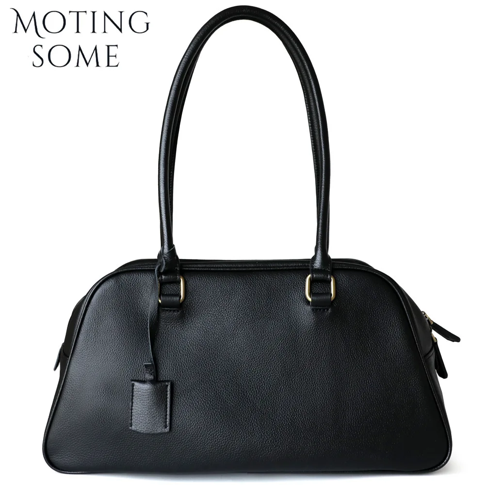 Motingsome Retro torby do gry w kręgle luksusowa pierwsza warstwa skóry wołowej o dużej pojemności moda damska dojazdy do pracy torba pod pachami