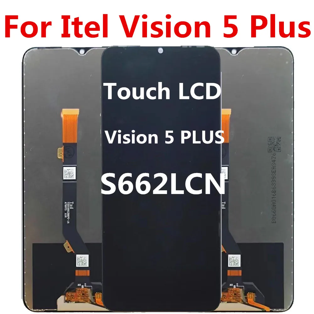 Black 6.6 Inch For Itel Vision 5 Plus S662LCN LCD Display Touch Screen Digitizer Panel Assembly Replacement