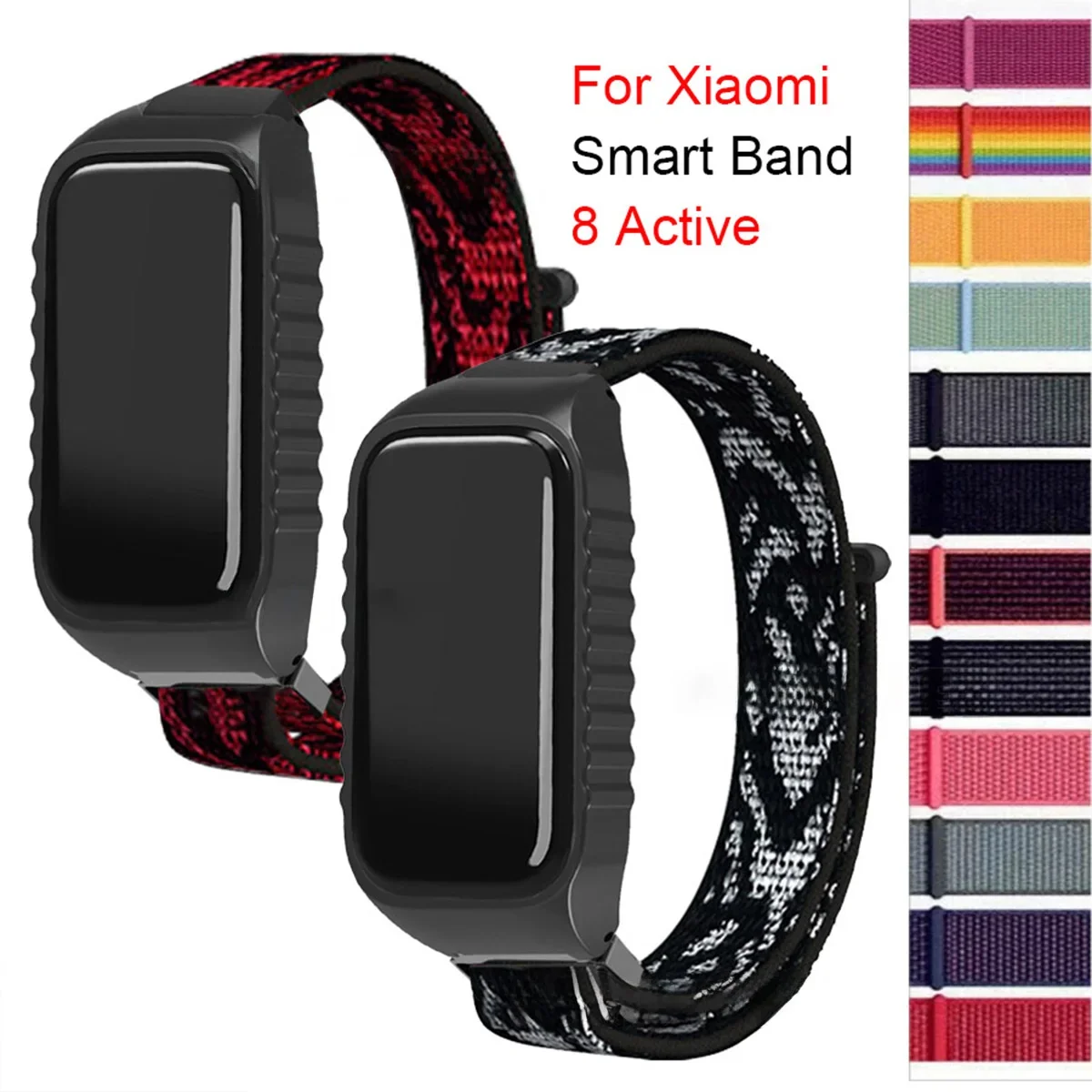 For Xiaomi Smart Band 8 Active Strap Nylon Loop Wristband Bracelet For Redmi Band 2 Smart Watch Band Correa Belt Accessories