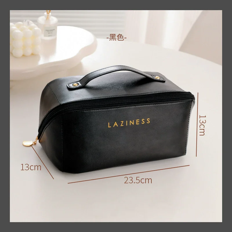 Doppels ch ichten schwarze Mesh Kosmetik tasche Reise tragbare große Kapazität Make-up Fall Organizer Aufbewahrung beutel Reiß verschluss Kultur beutel – Detail 30