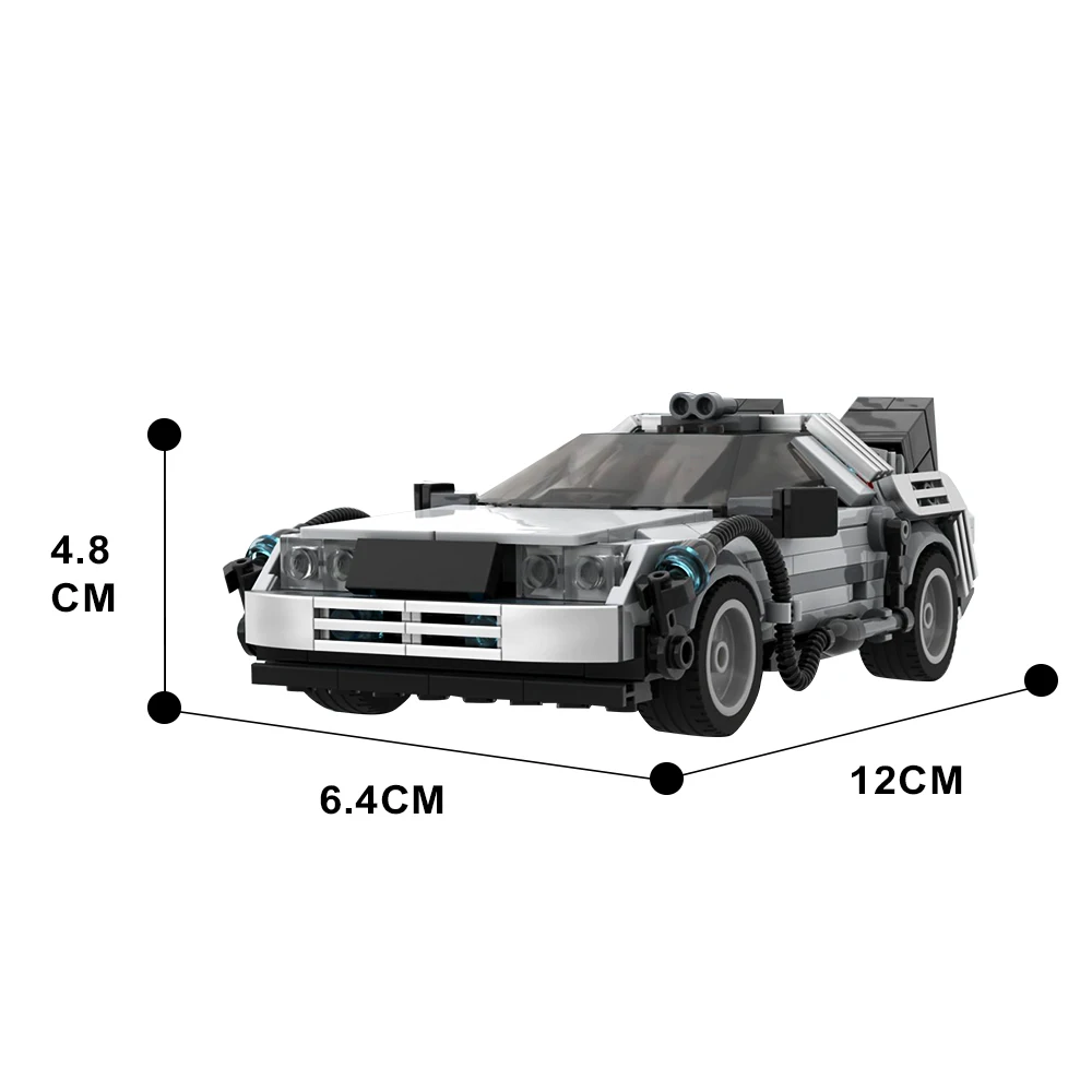 MOC Delorean العودة إلى المستقبل سباق السيارات آلة الزمن الطوب الخيال العلمي التقنية الشاحنات اللبنات لعبة الأطفال #2