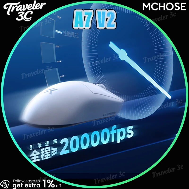 

НОВАЯ трехрежимная беспроводная игровая мышь MCHOSE A7 V2 8K, легкий дизайн PAW3950TI Realtek Solution, 500 мАч, долговечный аккумулятор