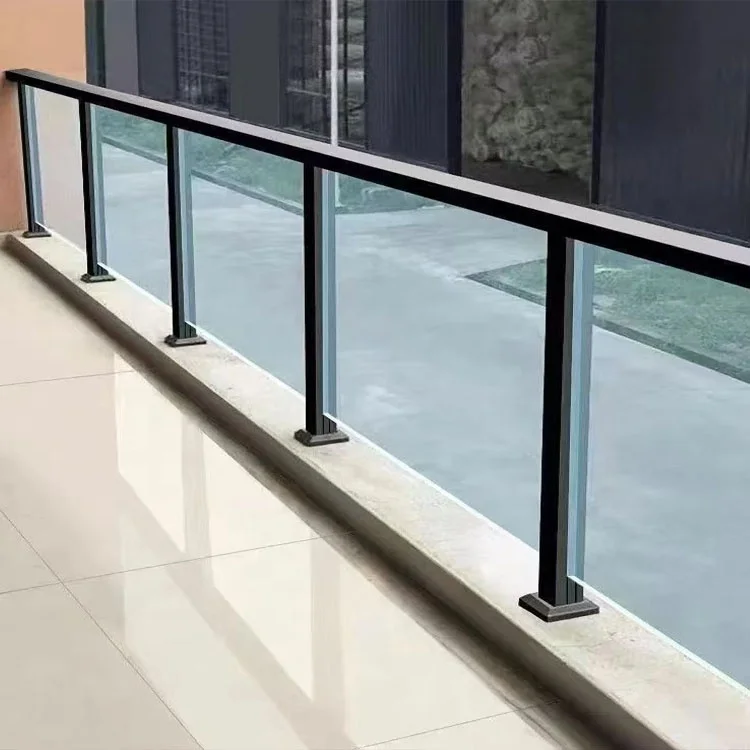 التخصيص مدينة آخر درابزين 40in طويل القامة نهاية المشاركات درابزين زجاجي عمود الدرج سياج الدرابزين درابزين 304 مربع المشبك البلاستيكية #1