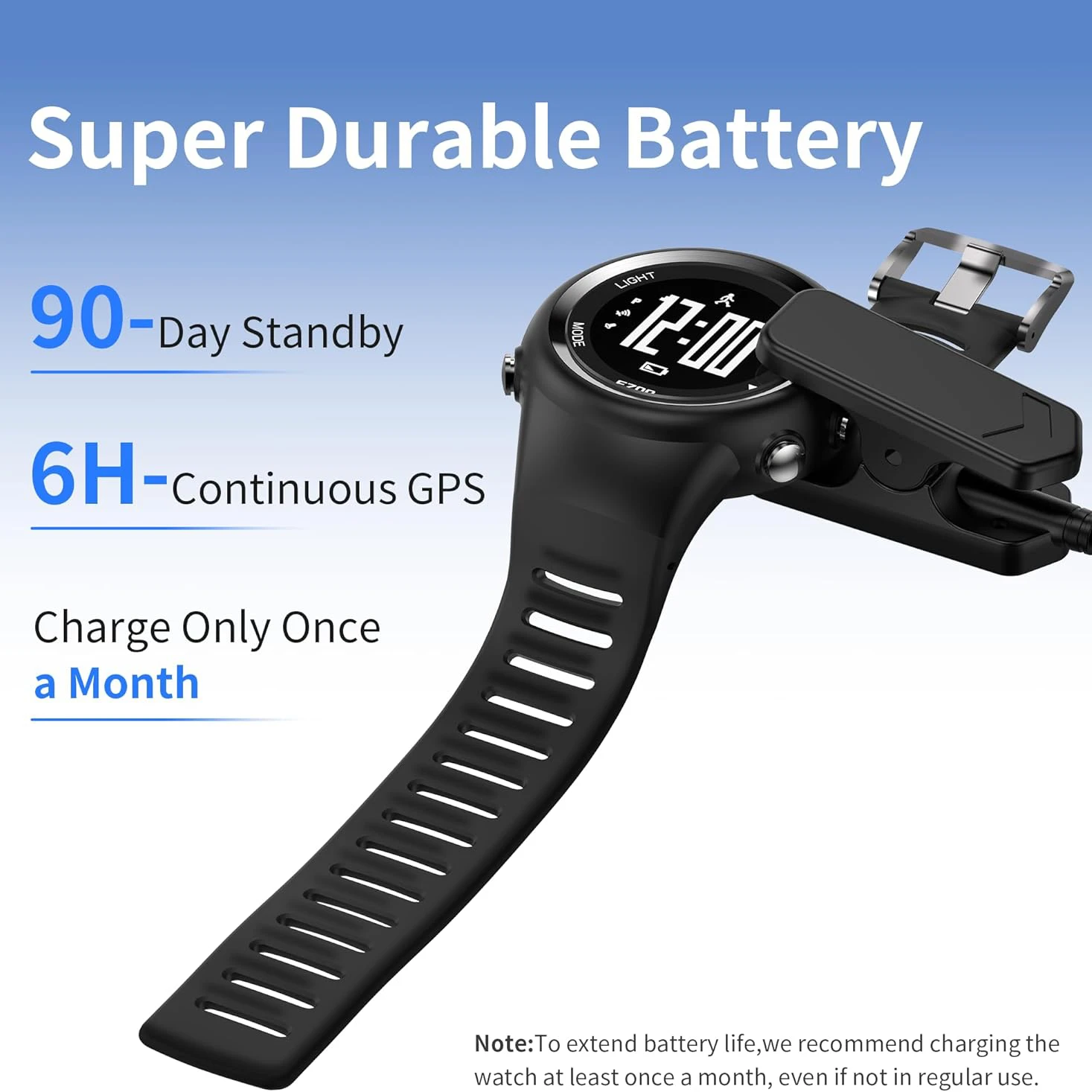 GPS Running Sport Watch Distance Speed Calories Monitor GPS Timing Men Sports Watch 50M Waterproof Digital Watch EZON T031 view 6