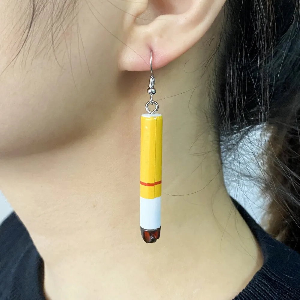 Acrylic Imiation Smoke Butts Drop Earrings for Women Accessories Fashion Geometry Long Dangle Earrings Statement Jewelry