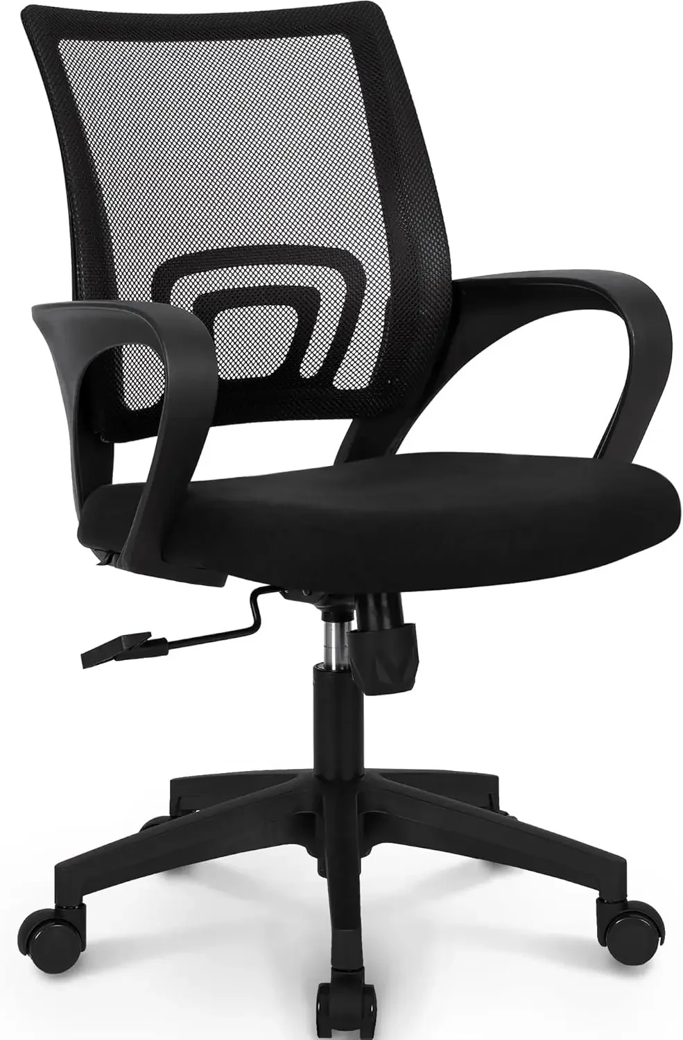 Ergonômico Mid-Back Almofada Cadeira de Escritório com Rodas, Mesa do Computador, Jogos, Apoio Lombar, Confortável