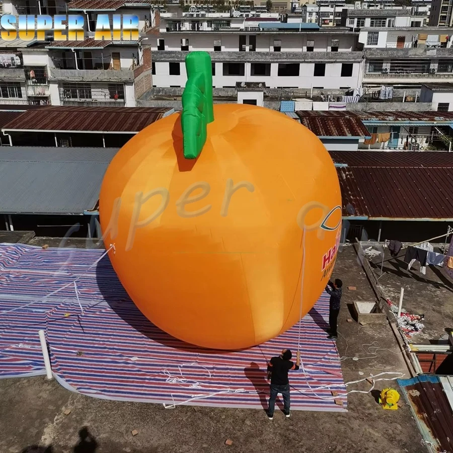 Auf Bestellung gefertigtes Riesenfruchtmodell aufblasbarer Nabel orange für Partydekoration