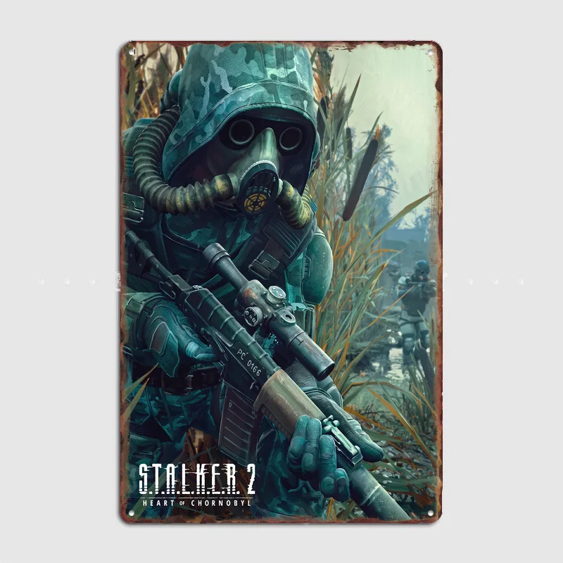 STALKER 2 Heart of Chornobyl Soldier Metal Posters Sign Bar Club Custom Bedroom Indoor Wall Decor Tin Room Decoration Home Decor