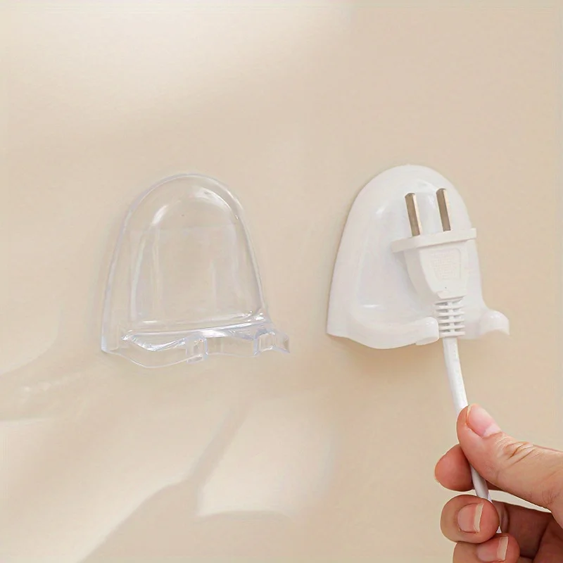 1 plastic adhesive hook, bathroom wall-mounted shaving kit holder, plug storage rack, bathroom hole-free storage rack
