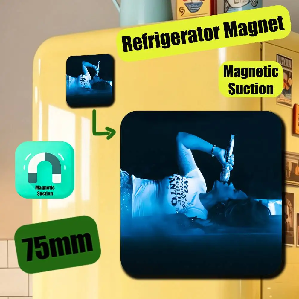 Metal Icebox Cabinet Custom Fridge Magnetic Card Cover For Karol G No Me Arrepiento de Sentir Tanto Refrigerator Magnets