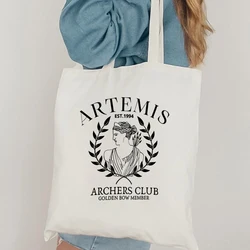 Artemis mitologia tote bag poety Dark Academia borsa per la spesa ecologica da donna mitologia greca borsa per libri da biblioteca letteraria