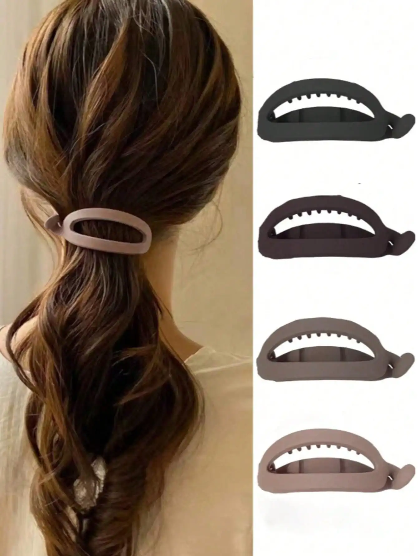 

1/4pcs Matte Simple Banana Shape Hair Clips, Elegant All-Match Versatile Daily & Casual Gathering Hair Accessories For Women, Fall, Travel, Hair Tools, Accessories Women, Hair Stuff, Fall, Hair Accessories Women, Hair Tools, Hair Stuff