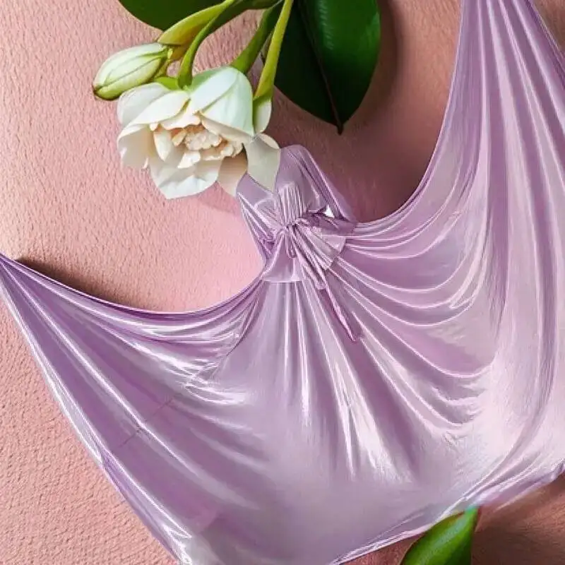 Glossy Long Sleeve Women Men Satin Loose Maxi Dress Plus Size Elegant Sleeping Robe