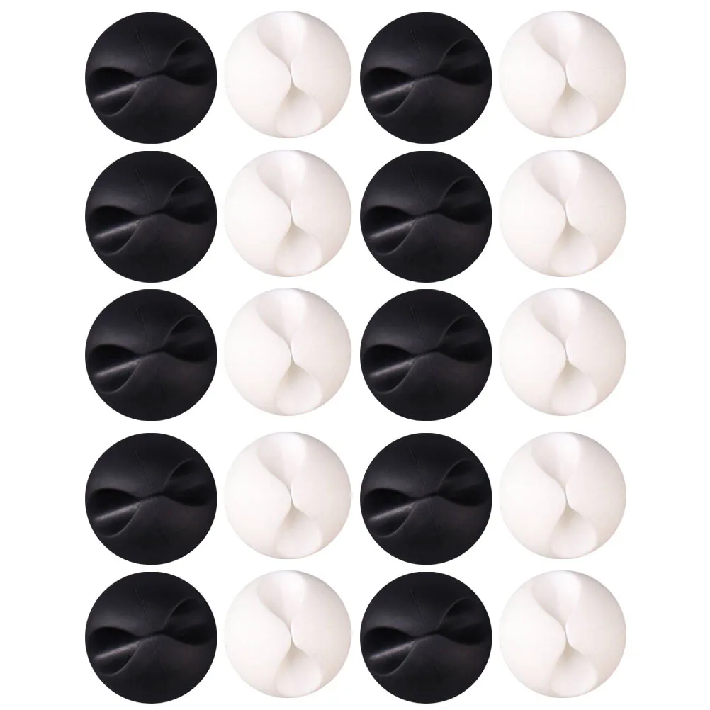 20 szt. Uchwytów na kable biurkowe, klipsy do kabli, organizer do kabli ładowania laptopa i PC, zarządzanie kablami na biurku