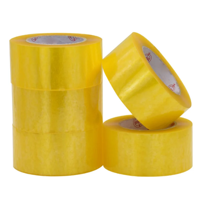 1roll Transparent Yellow Heavy Duty Packing Tape Tape for Express Packaging of Large Rolls and Thick Box Sealing 55mm * 110M