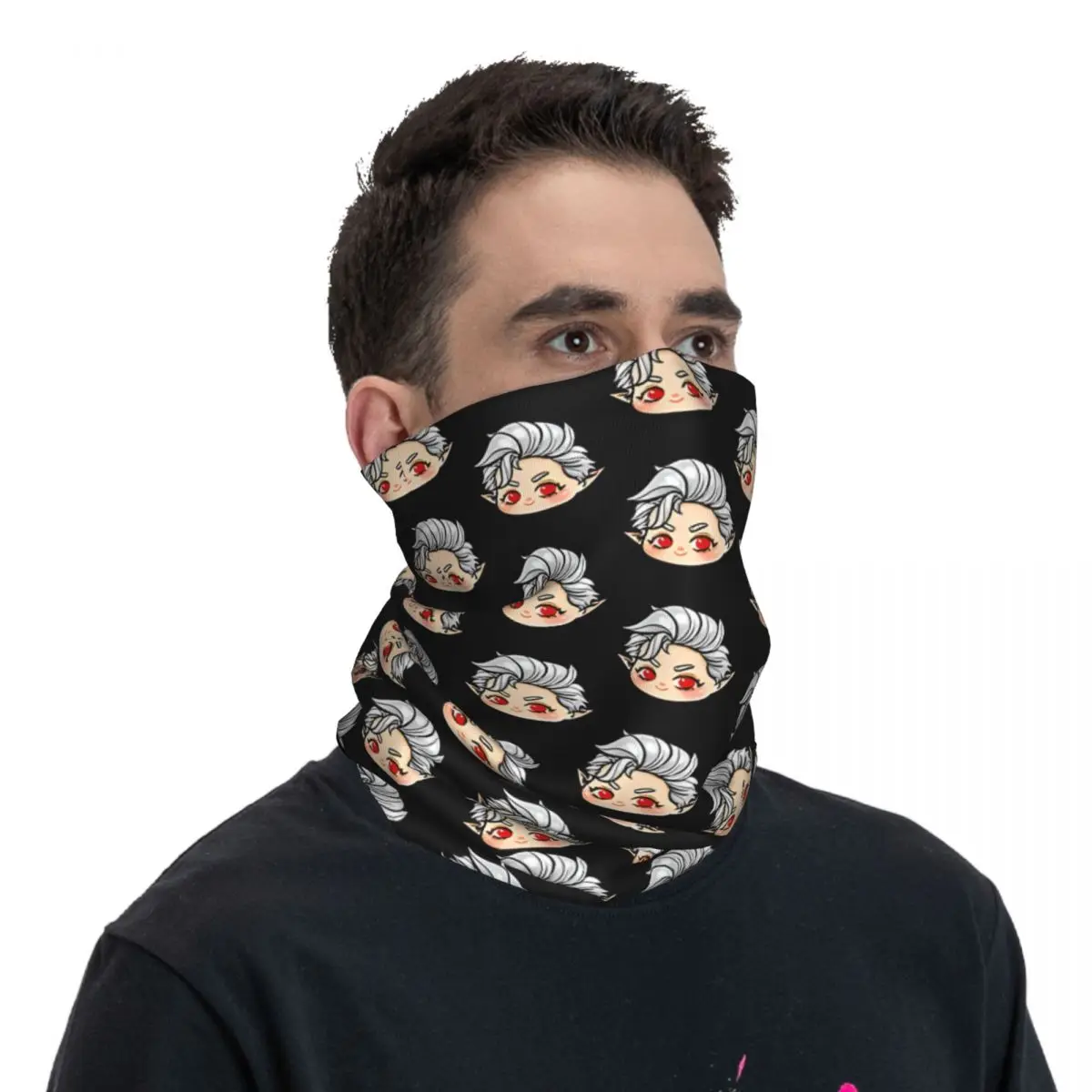 Astarion Unisex Bandana, capa de pescoço impresso lenço, motocicleta Clube Baldur's Gate rosto cachecol, Multi-uso, ciclismo, equitação, adulto, inverno