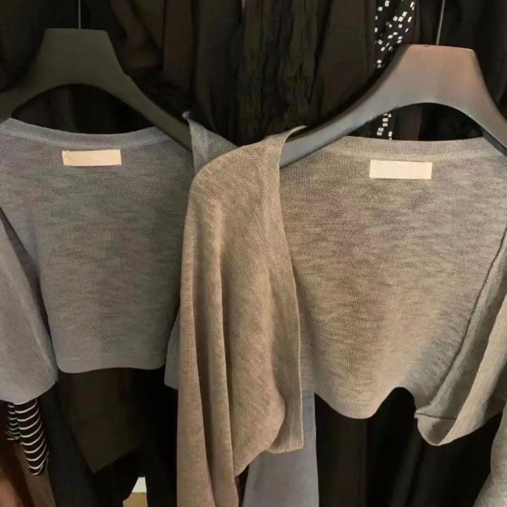 日焼け止め,夏,新しいコレクション用の女性用長袖カーディガン,フリルデザインの薄手のショートコート,ポリエステル日焼け止め