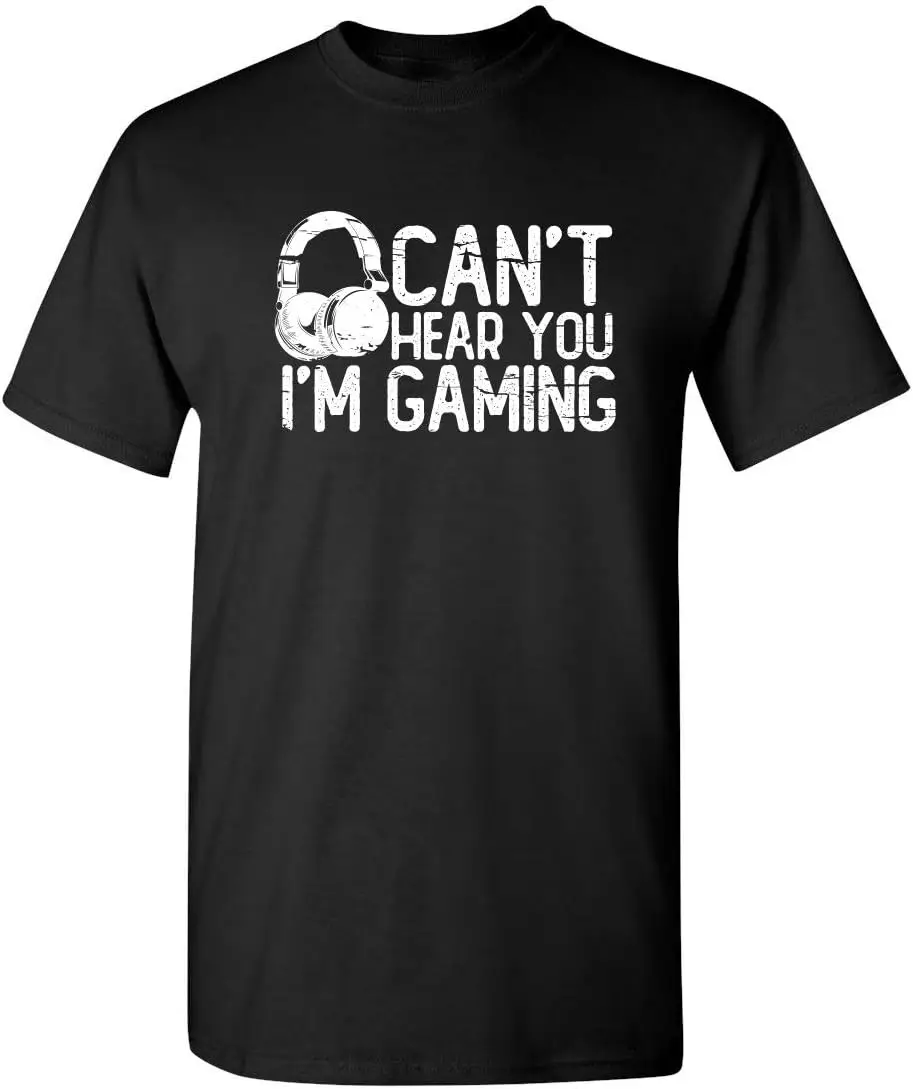 men clothing Can't Hear You I'm Gaming Headset Graphic Video Games Gamer Mens Funny T Shirt shirts for women