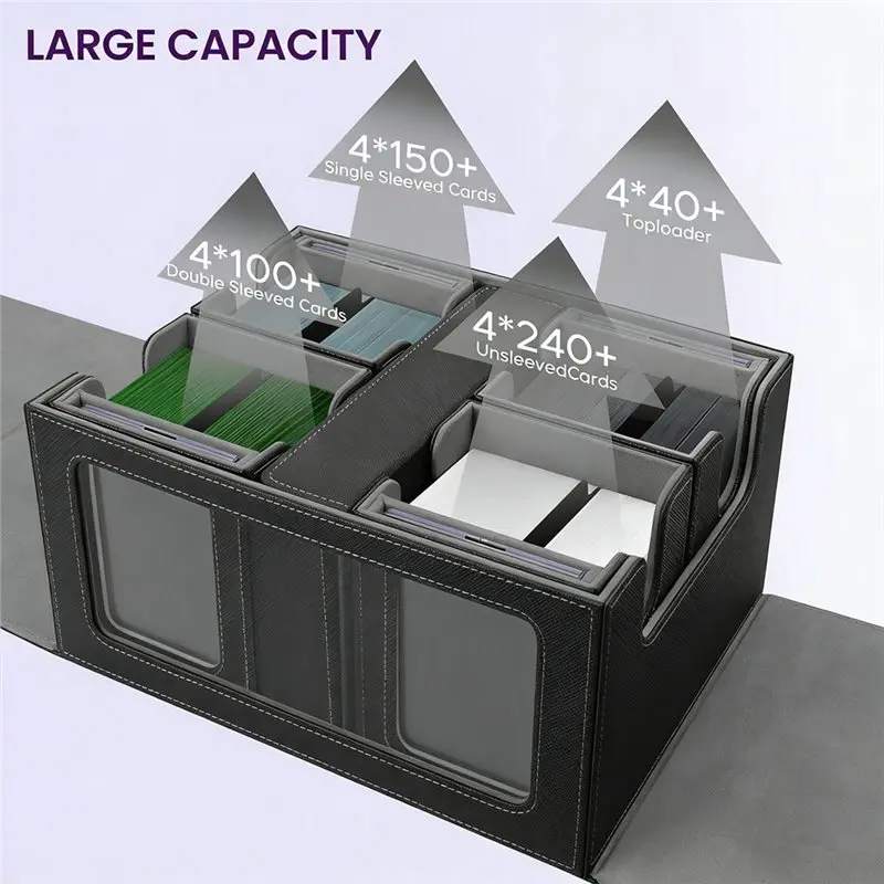 กล่องใส่การ์ดแม่เหล็กพร้อมหูหิ้ว สำหรับการ์ดกีฬา กล่องใส่การ์ดแบบถอดได้ พร้อมกล่องเก็บการ์ดสะสมแบบมีหน้าต่าง-Y44A