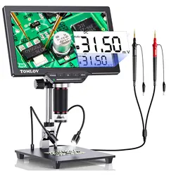 Tomov DM201M Microscopio digitale con multimetro saldatura HDMI Microscopio USB per riparazione elettronica fotocamera Microscopio da 7