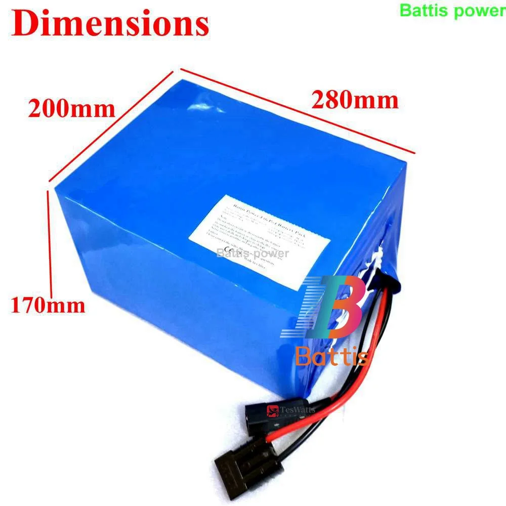 48V 50Ah Lifepo4 48v 40AH lithium battery Bluetooth BMS APP 16S for 2000w Scooter bike tricycle boat go cart +10A charger