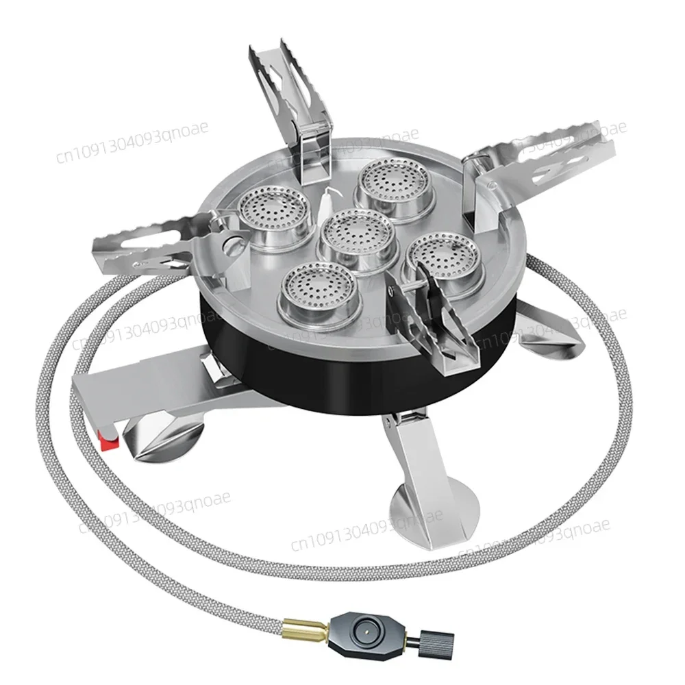 

11800W Portable Outdoor Stove Camping Gas Stove Folding 5 Burners Strong Fire Stove with Storage Bag For Hiking Picnic Cooking