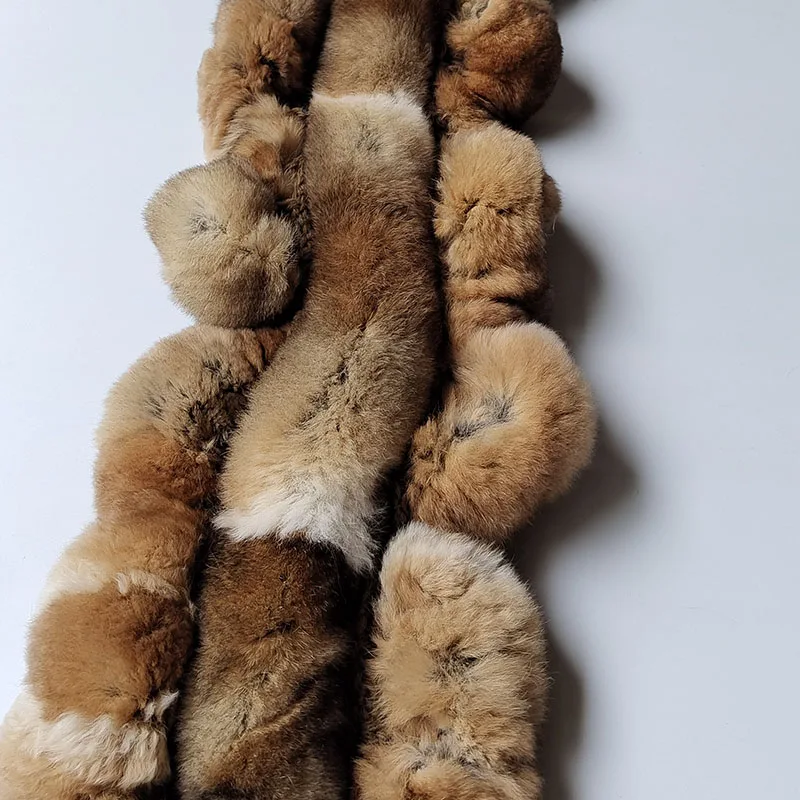 النساء الشتاء سميكة ريال ريكس الأرنب الفراء وشاح فاخر دافئ جودة عالية السيدات حقيقية الفراء والأوشحة رقيق لينة الرقبة أدفأ #2