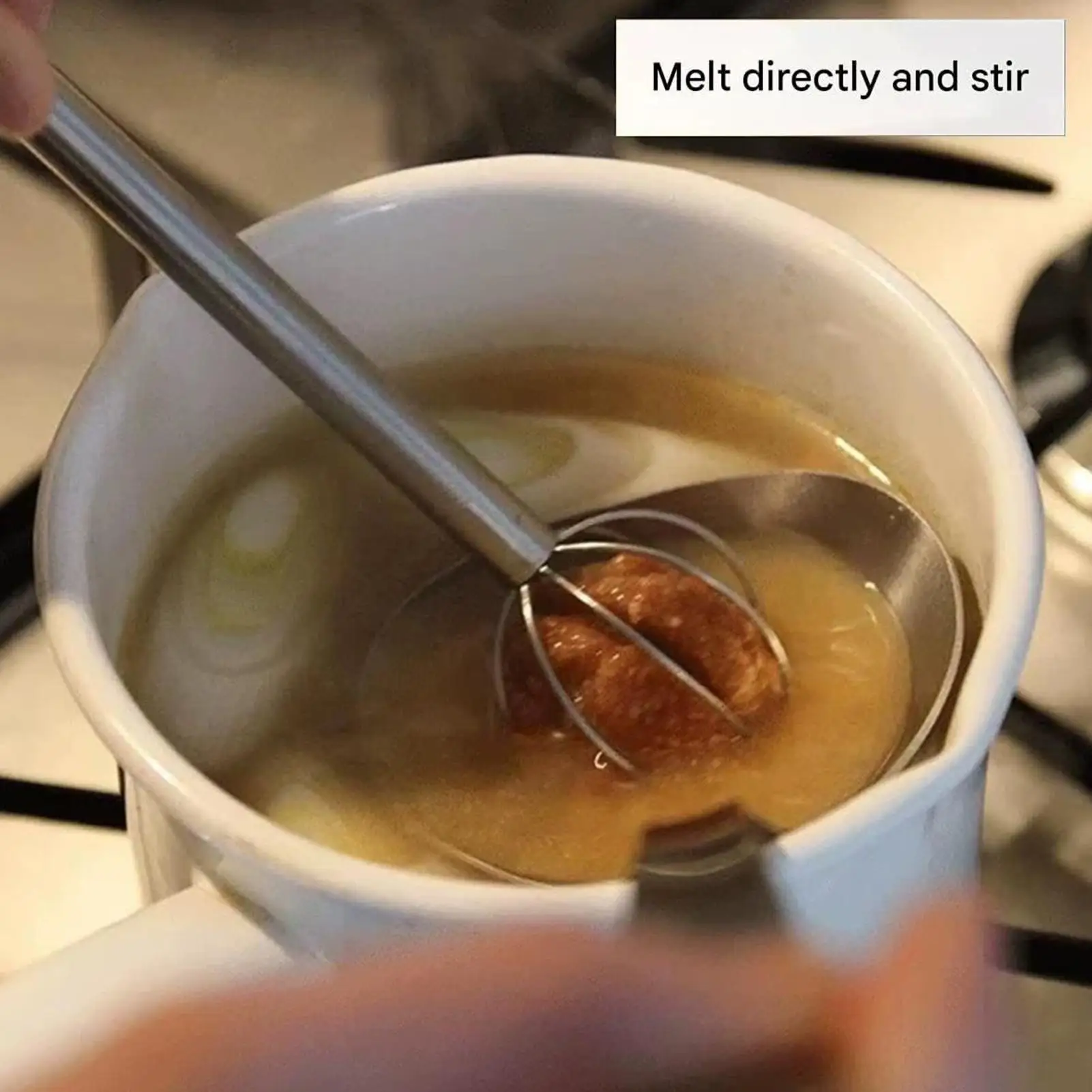 Miso Muddler Stainless Steel Double-Head Miso Paste Stirrer Japanese Food Grade Blender Manual Cream Whipper Kitchen Mixing Tool