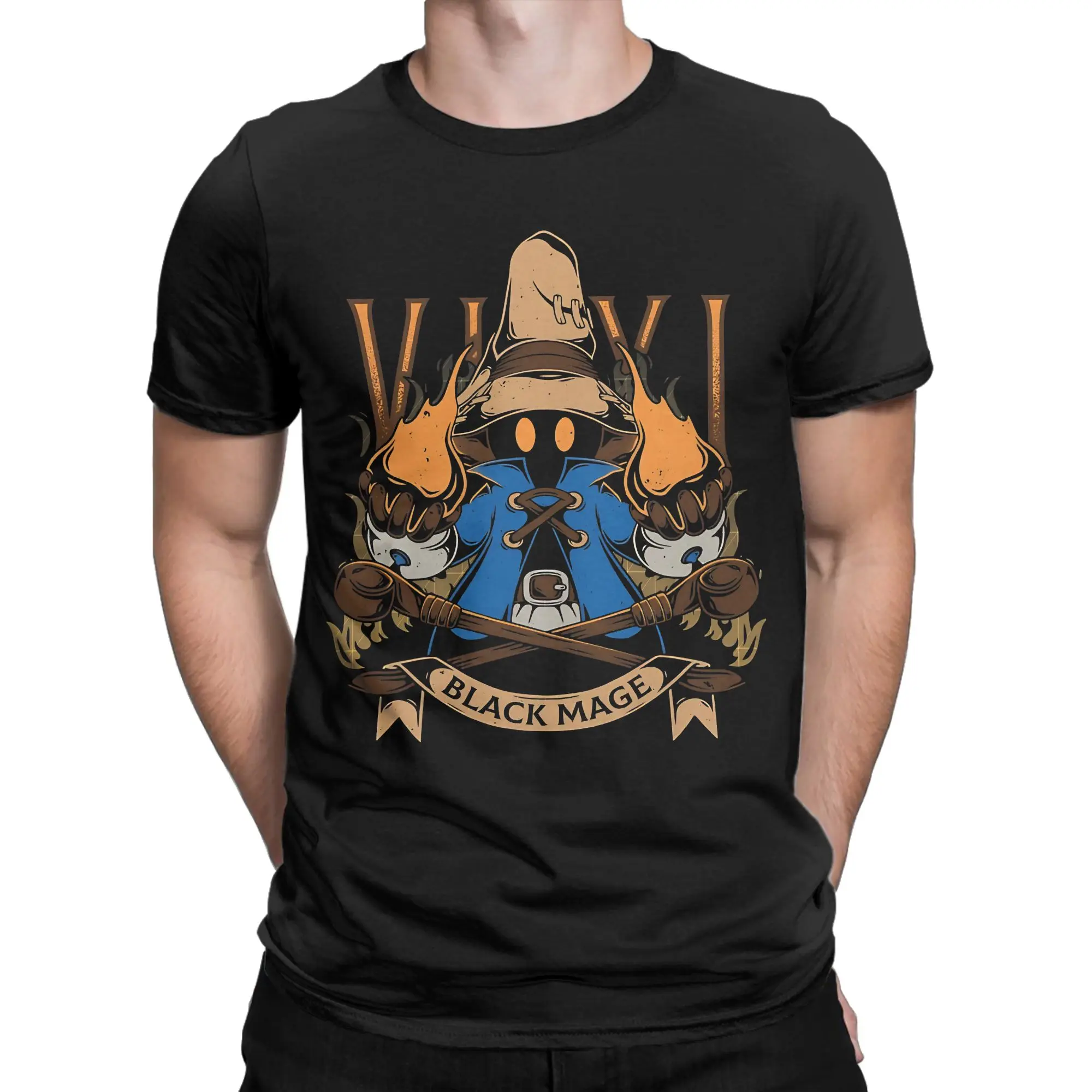 Vivi Black Mage Novelty 100% Cotton T-Shirt Final Fantasy Tees Tops For Men
