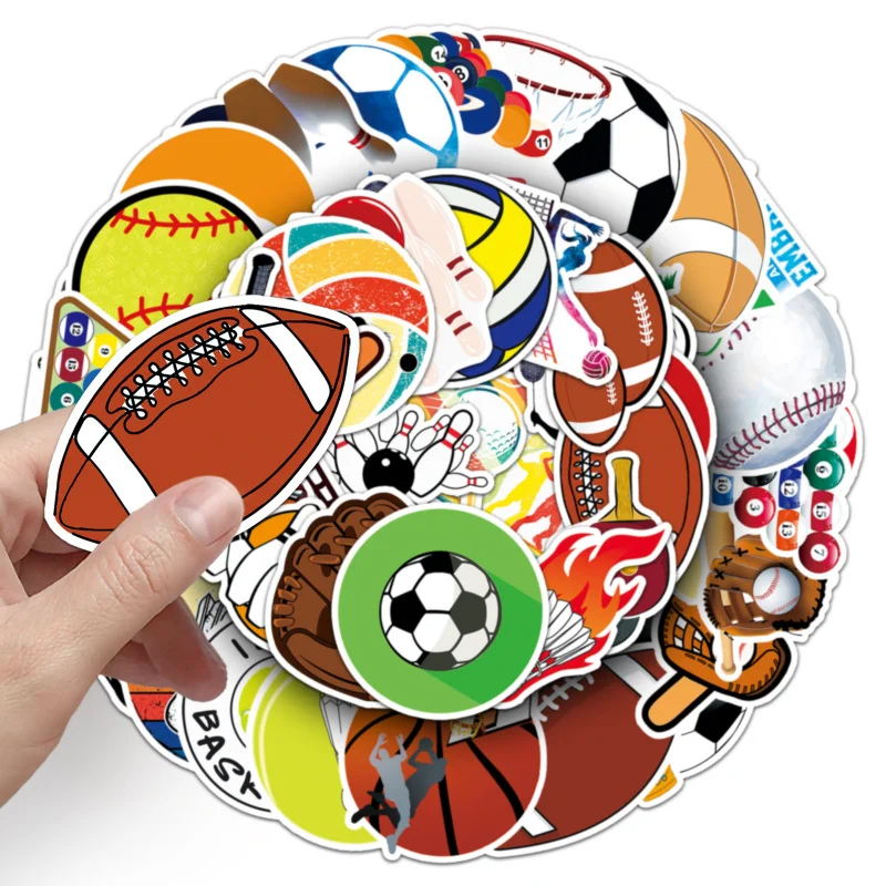 50Zhang Mixed Ball Graffiti Sports Volleyball Decorative Luggage Phone Waterproof Stickers