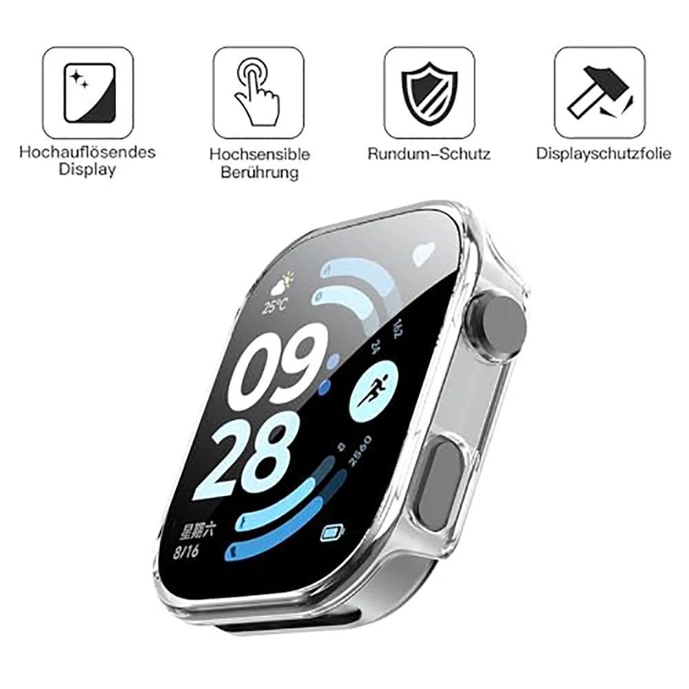 Case+Glass for Xiaomi Redmi Watch 6 Screen Protector Tempered Glass Bumper Protection Cover Protective Shell Accessories