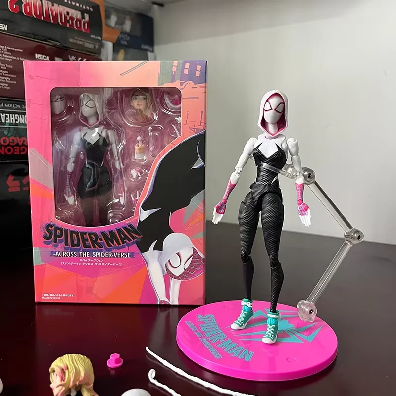 لعبة مجسمة قابلة للجمع من سلسلة Spider-Gwen من سلسلة Shf Gwen Stacy في الآية العنكبوتية المزخرفة المصنوعة يدويًا وقابلة للتخصيص
